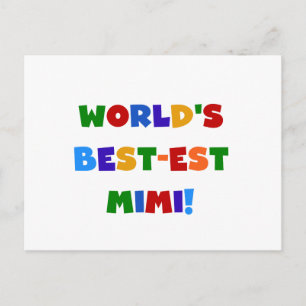 World's Best-est Mimi Bright Colours T-shirts Postcard