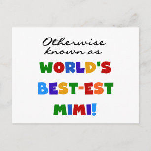 World's Best-est Mimi Bright Colours T-shirts Postcard