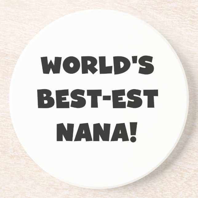 World's Best-est Nana Black and White T-shirts Coaster (Front)