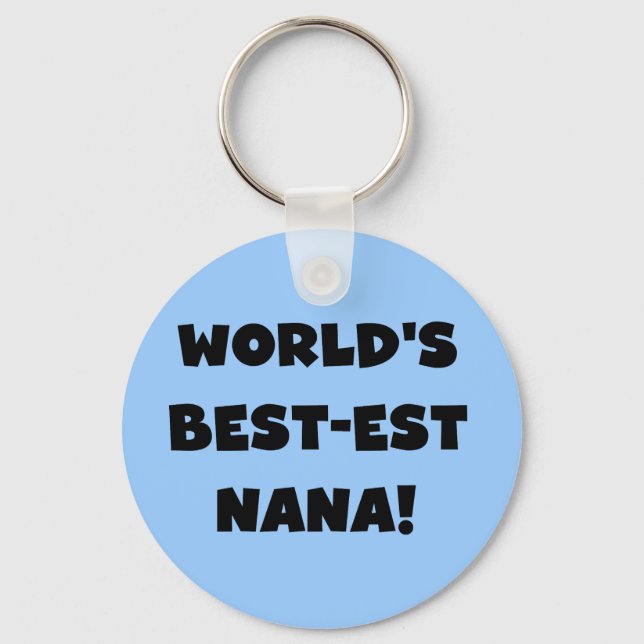 World's Best-est Nana Black and White T-shirts Keychain (Front)