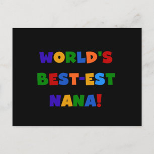 World's Best-est Nana Bright Colours Gifts Postcard