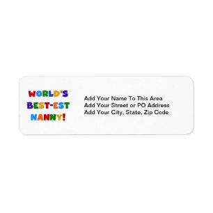 World's Best-est Nanny Bright Colours Gifts