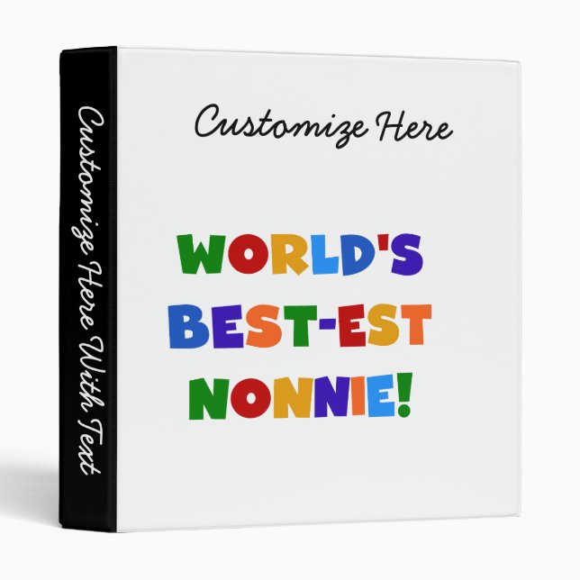 World's Best-est Nonnie Bright Colours Gifts Binder (Front/Spine)