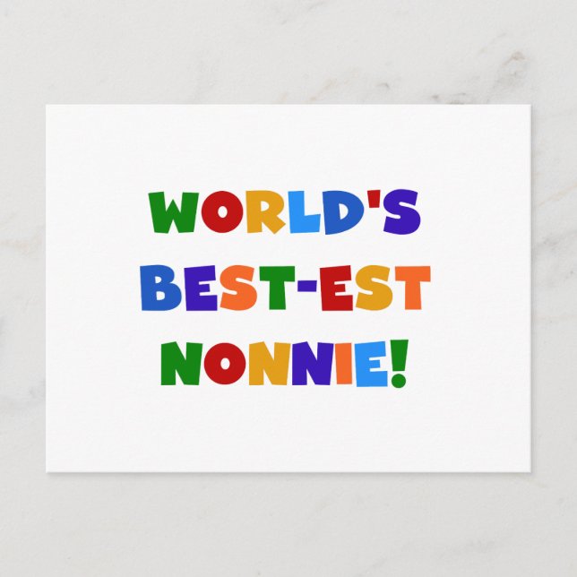 World's Best-est Nonnie Bright Colours Gifts Postcard (Front)