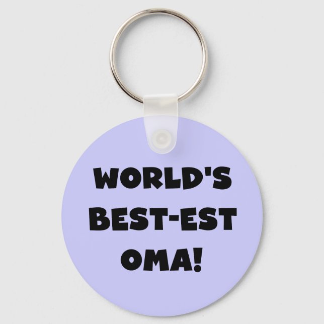 World's Best-est Oma Black or White Gifts Keychain (Front)