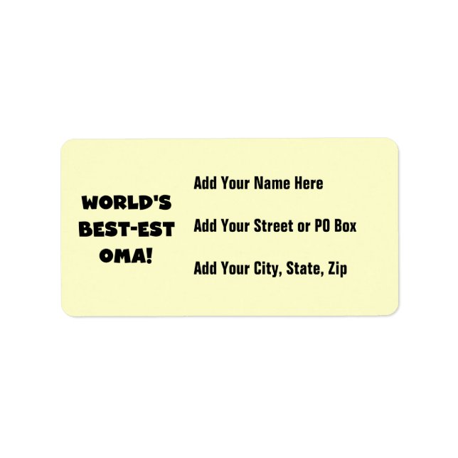 World's Best-est Oma Black or White Gifts Label (Front)