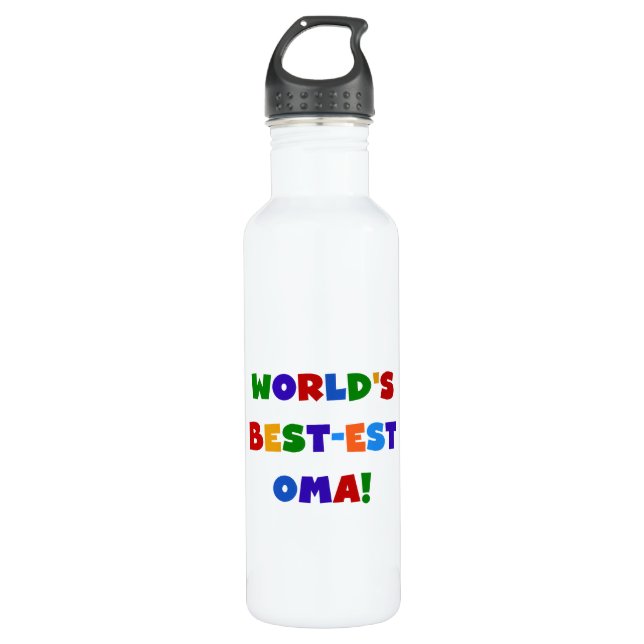 World's Best-est Oma Bright Colours 710 Ml Water Bottle (Front)