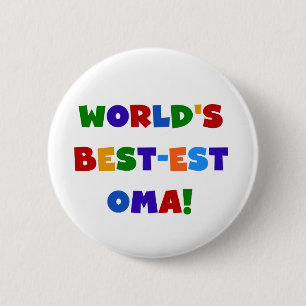 World's Best-est Oma Bright Colours Gifts 2 Inch Round Button