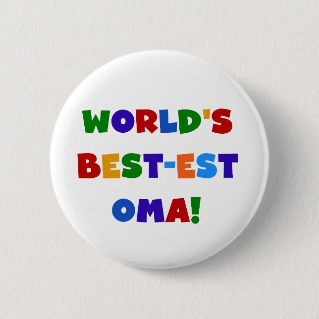 World's Best-est Oma Bright Colours Gifts 2 Inch Round Button (Front)