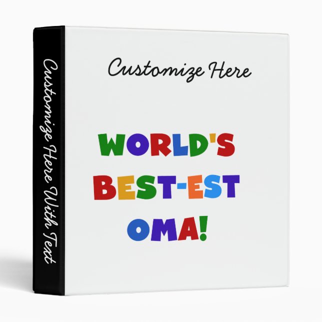 World's Best-est Oma Bright Colours Gifts Binder (Front/Spine)