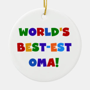 World's Best-est Oma Bright Colours Gifts Ceramic Ornament