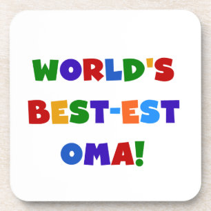 World's Best-est Oma Bright Colours Gifts Coaster