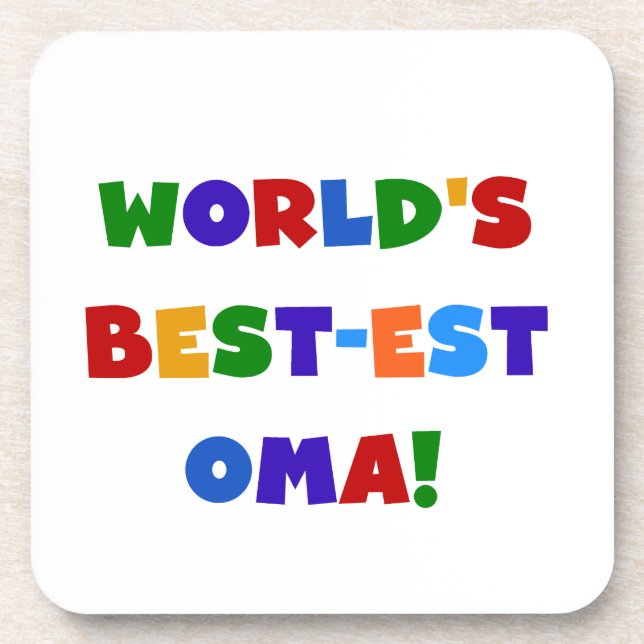 World's Best-est Oma Bright Colours Gifts Coaster (Front)