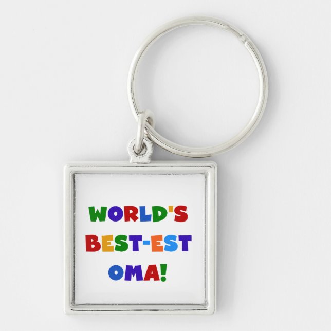 World's Best-est Oma Bright Colours Gifts Keychain (Front)