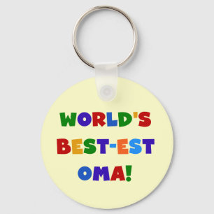 World's Best-est Oma Bright Colours Gifts Keychain