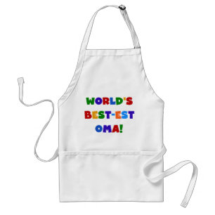 World's Best-est Oma Bright Colours Gifts Standard Apron