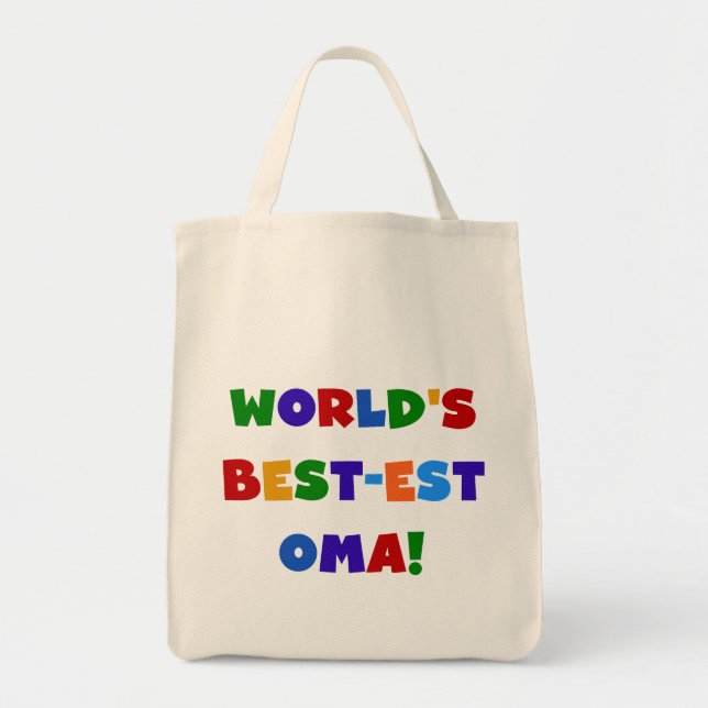 World's Best-est Oma Bright Colours Gifts Tote Bag (Front)