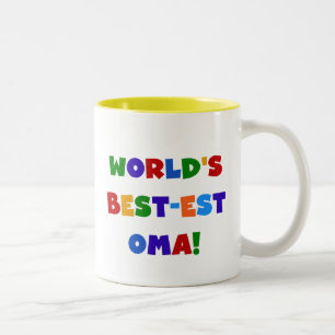 World's Best-est Oma Bright Colours Gifts Two-Tone Coffee Mug
