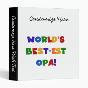 World's Best-est Opa Bright Colours Gifts Binder