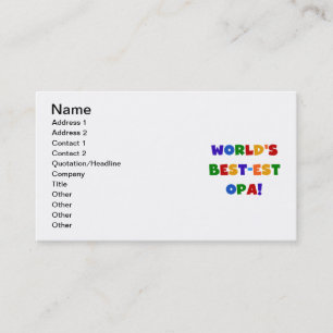 World's Best-est Opa Bright Colours Gifts Business Card