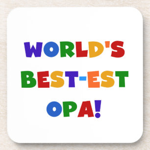 World's Best-est Opa Bright Colours Gifts Coaster