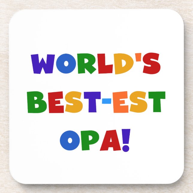 World's Best-est Opa Bright Colours Gifts Coaster (Front)