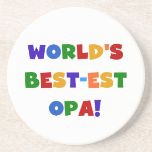 World's Best-est Opa Bright Colours Gifts Coaster