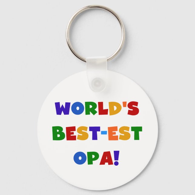 World's Best-est Opa Bright Colours Gifts Keychain (Front)