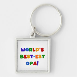 World's Best-est Opa Bright Colours Gifts Keychain
