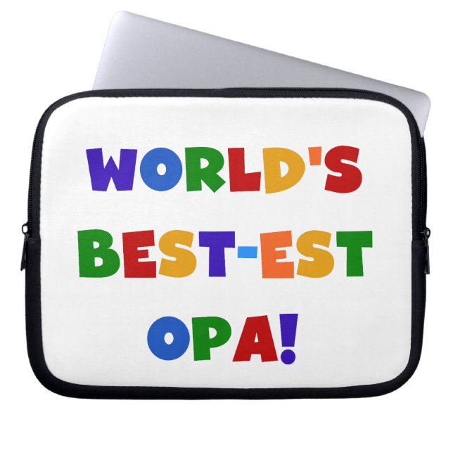 World's Best-est Opa Bright Colours Gifts Laptop Sleeve (Front)