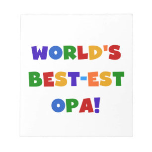 World's Best-est Opa Bright Colours Gifts Notepad