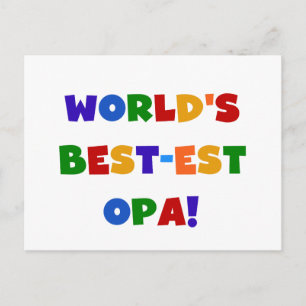 World's Best-est Opa Bright Colours Gifts Postcard