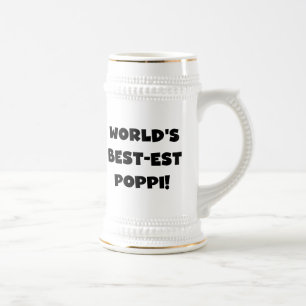 World's Best-est Poppi Black Text Gifts Beer Stein