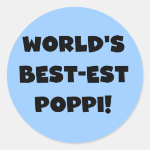 World's Best-est Poppi Black Text Gifts Classic Round Sticker