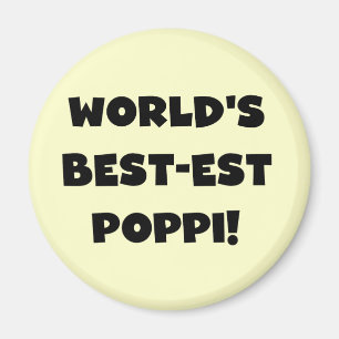 World's Best-est Poppi Black Text Gifts Magnet