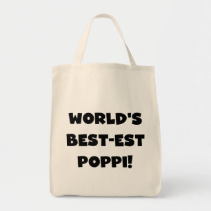 World's Best-est Poppi Black Text Gifts Tote Bag