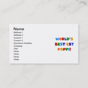 World's Best-est Poppi Bright Colours Gifts Business Card