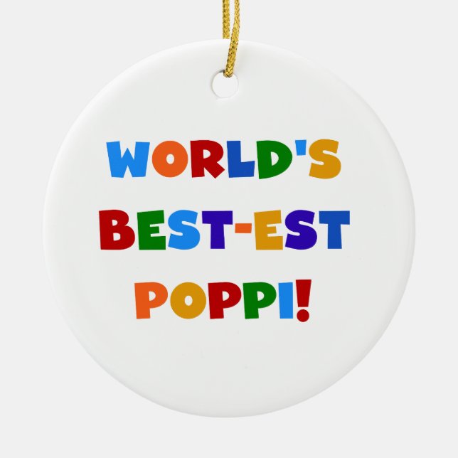 World's Best-est Poppi Bright Colours Gifts Ceramic Ornament (Front)