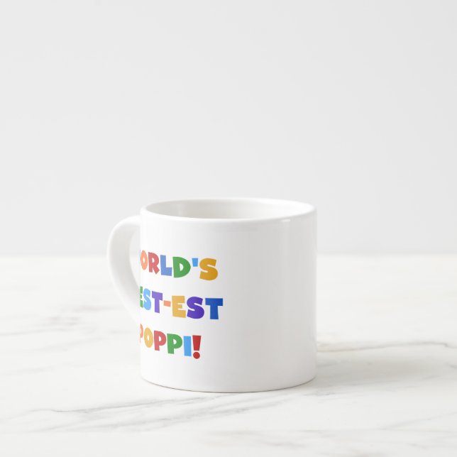 World's Best-est Poppi Bright Colours Gifts Espresso Cup (Front Left)
