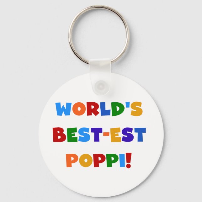 World's Best-est Poppi Bright Colours Gifts Keychain (Front)