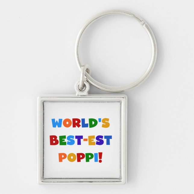 World's Best-est Poppi Bright Colours Gifts Keychain (Front)