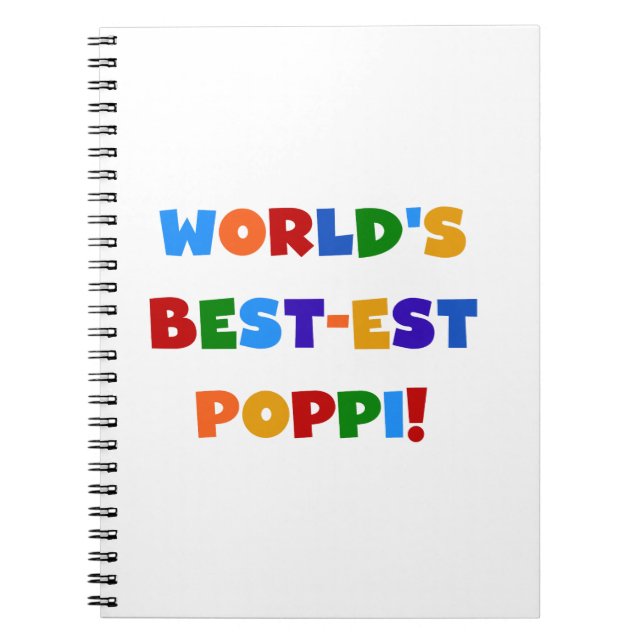World's Best-est Poppi Bright Colours Gifts Notebook (Front)