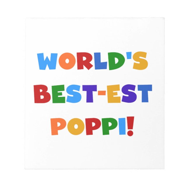 World's Best-est Poppi Bright Colours Gifts Notepad (Front)
