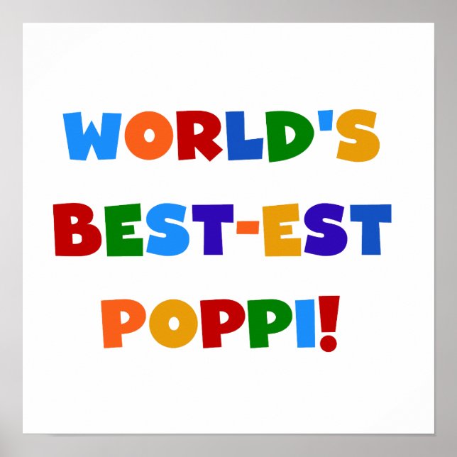 World's Best-est Poppi Bright Colours Gifts Poster (Front)