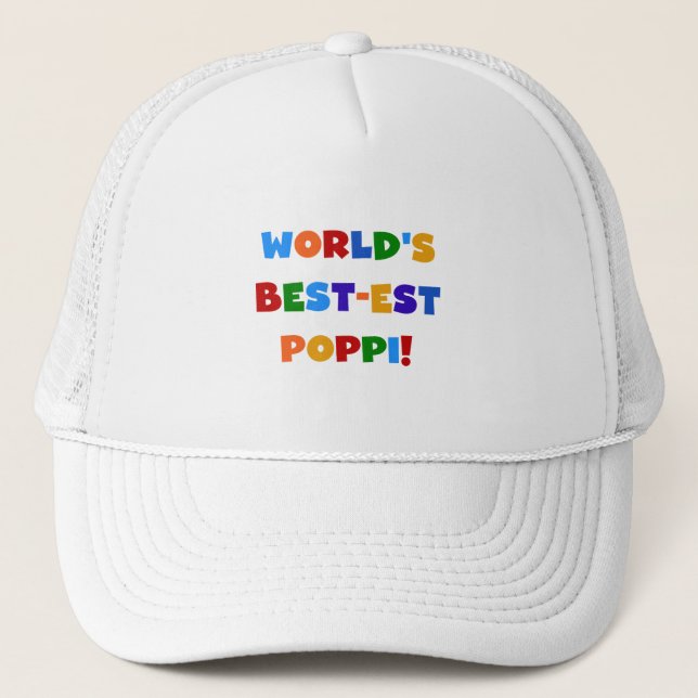 World's Best-est Poppi Bright Colours Gifts Trucker Hat (Front)