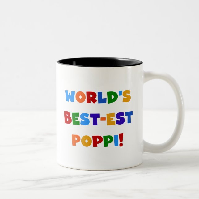 World's Best-est Poppi Bright Colours Gifts Two-Tone Coffee Mug (Right)