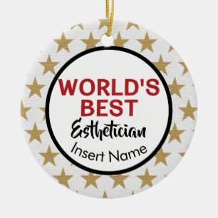 World's best esthetician ceramic ornament