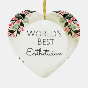 World's Best Esthetician gift 2 Ceramic Ornament