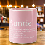 World's Best Ever Aunt, Auntie Definition Pink Two-Tone Coffee Mug<br><div class="desc">Personalise for your Aunt or Auntie to create a unique gift. A perfect way to show her how amazing she is every day. You can even customise the background to their favourite colour. Designed by Thisisnotme©</div>