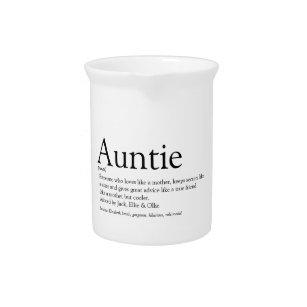 World's Best Ever Aunt Auntie Definition Quote Pitcher